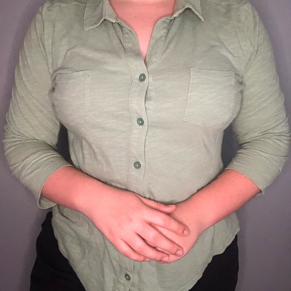 Merona Green button up